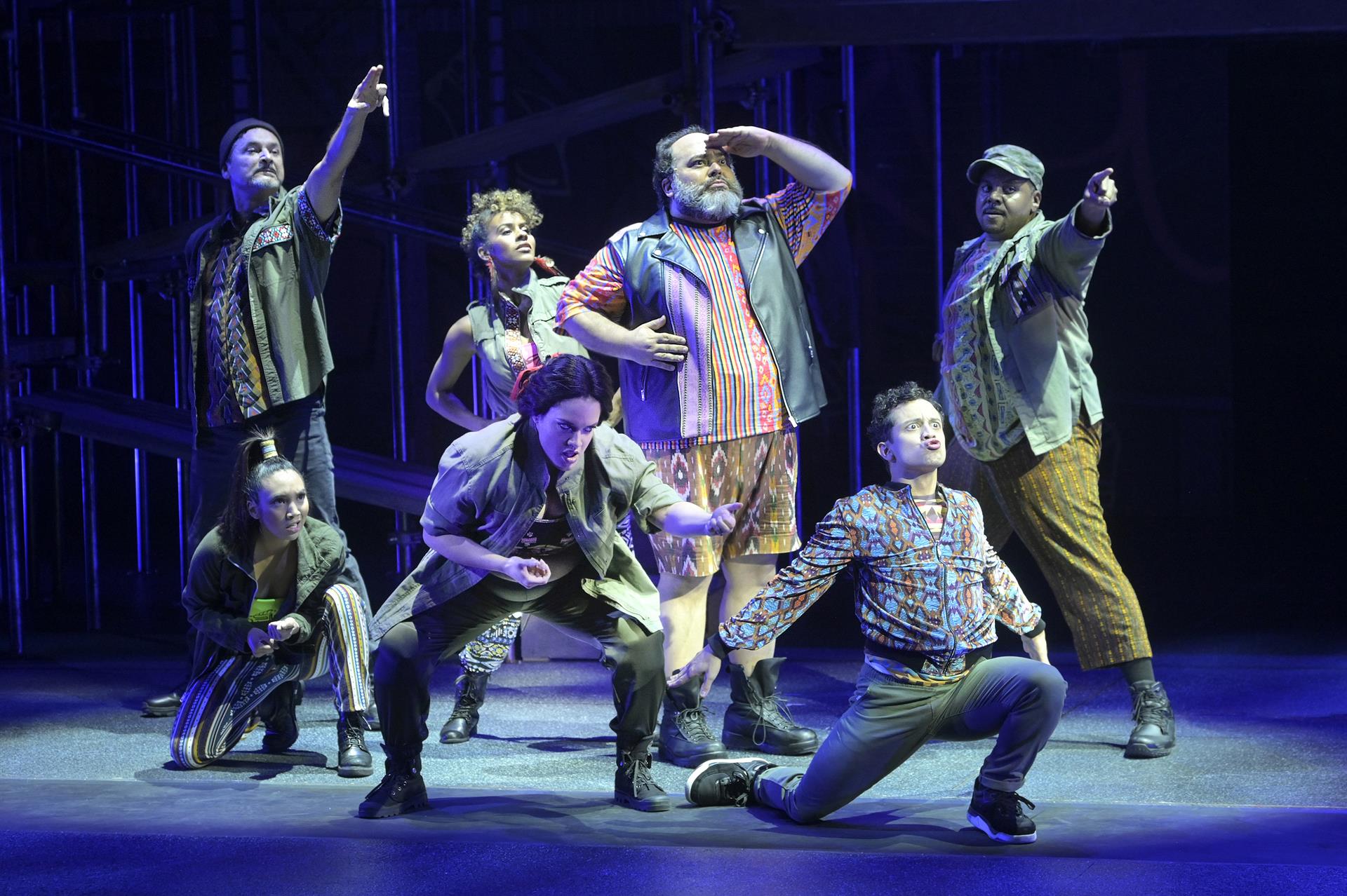 Fotografía cedida por La Jolla Playhouse donde aparecen unos integrantes de la compañía durante un momento de la comedia musical 