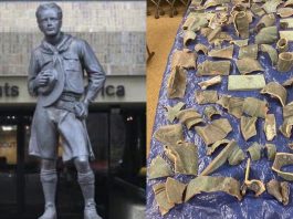 Encuentran en pedazos una estatua de los Scouts de Charleston