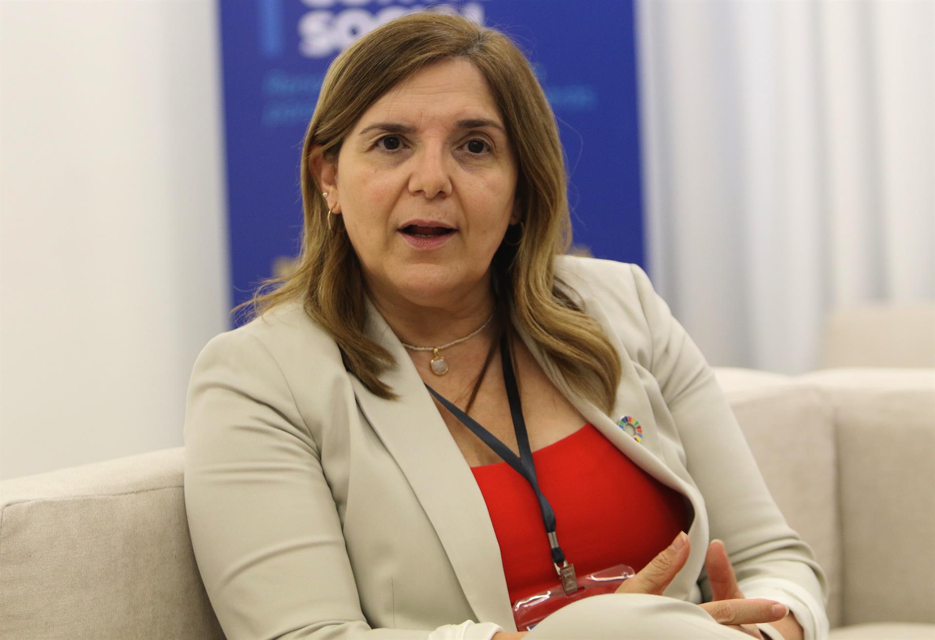 Pilar Cancela, secretaria de Estado de la Cooperación Internacional de España, habla en entrevista con Efe. EFE/Juan Carlos Torrejon
