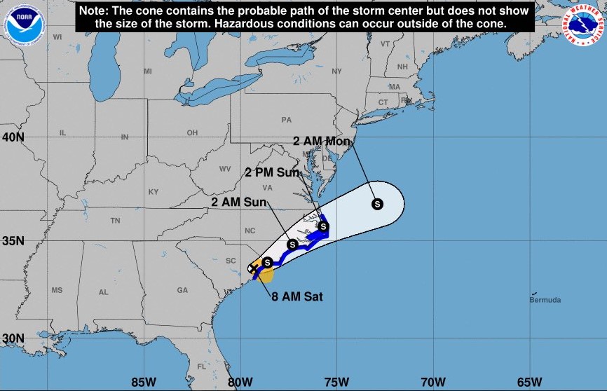 Costas de las Carolinas amenazadas por tormenta tropical Colin