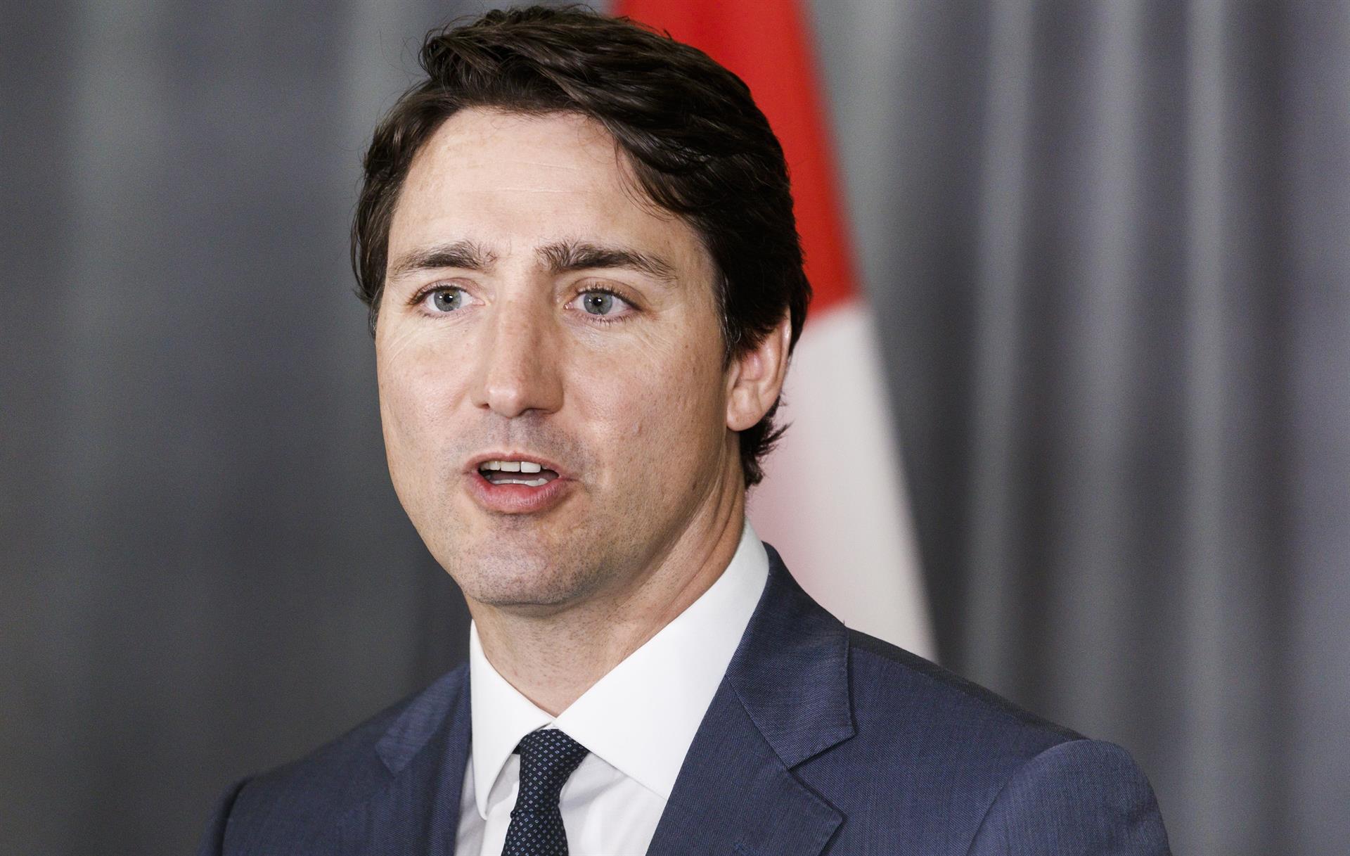El primer ministro de Canadá Justin Trudeau habla durante una conferencia de prensa en Nueva York (Estados Unidos). Imagen de archivo. EFE/JUSTIN LANE
