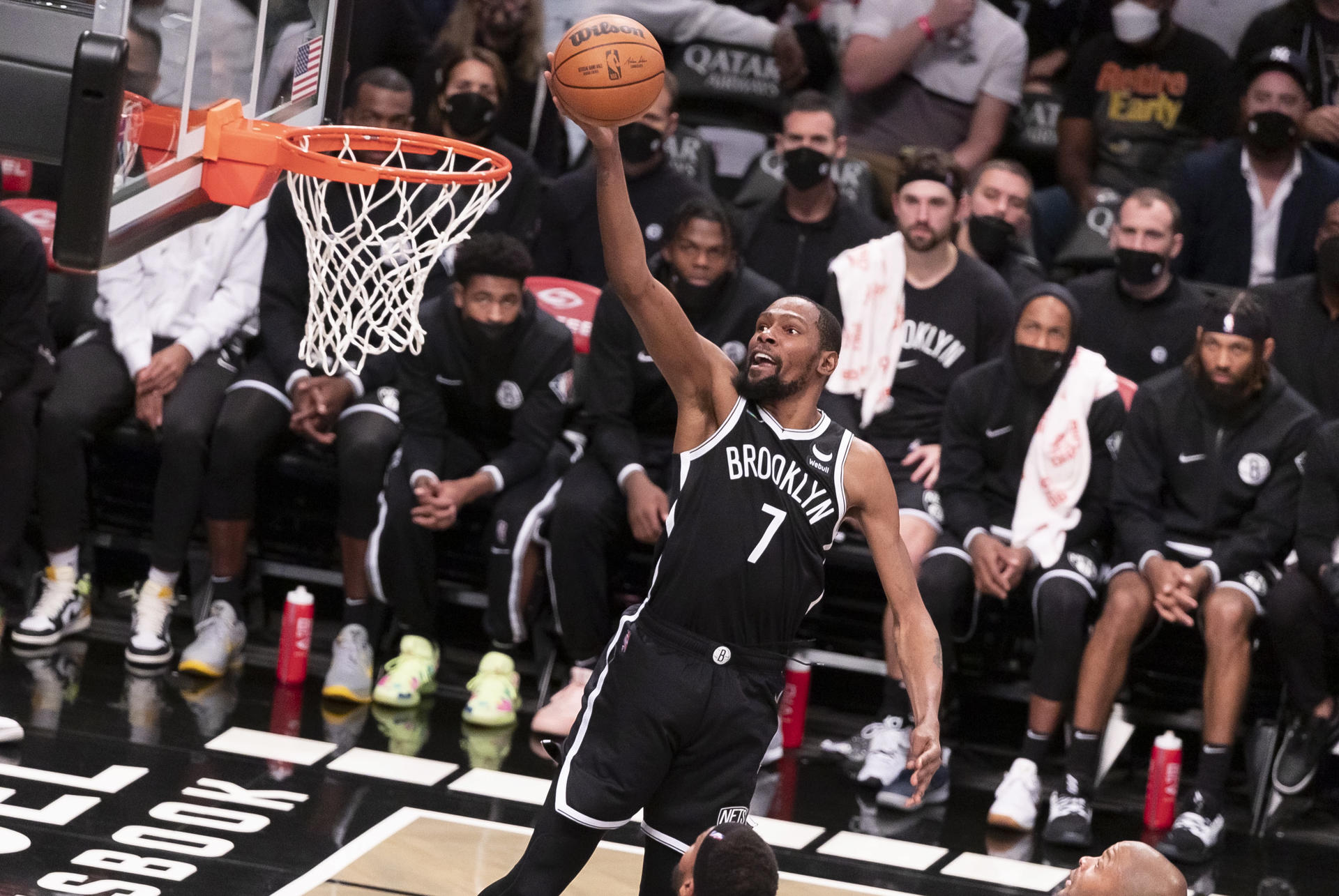 Kevin Durant de los Brooklyn Nets, en una fotografía de archivo. EFE/Justin Lane
