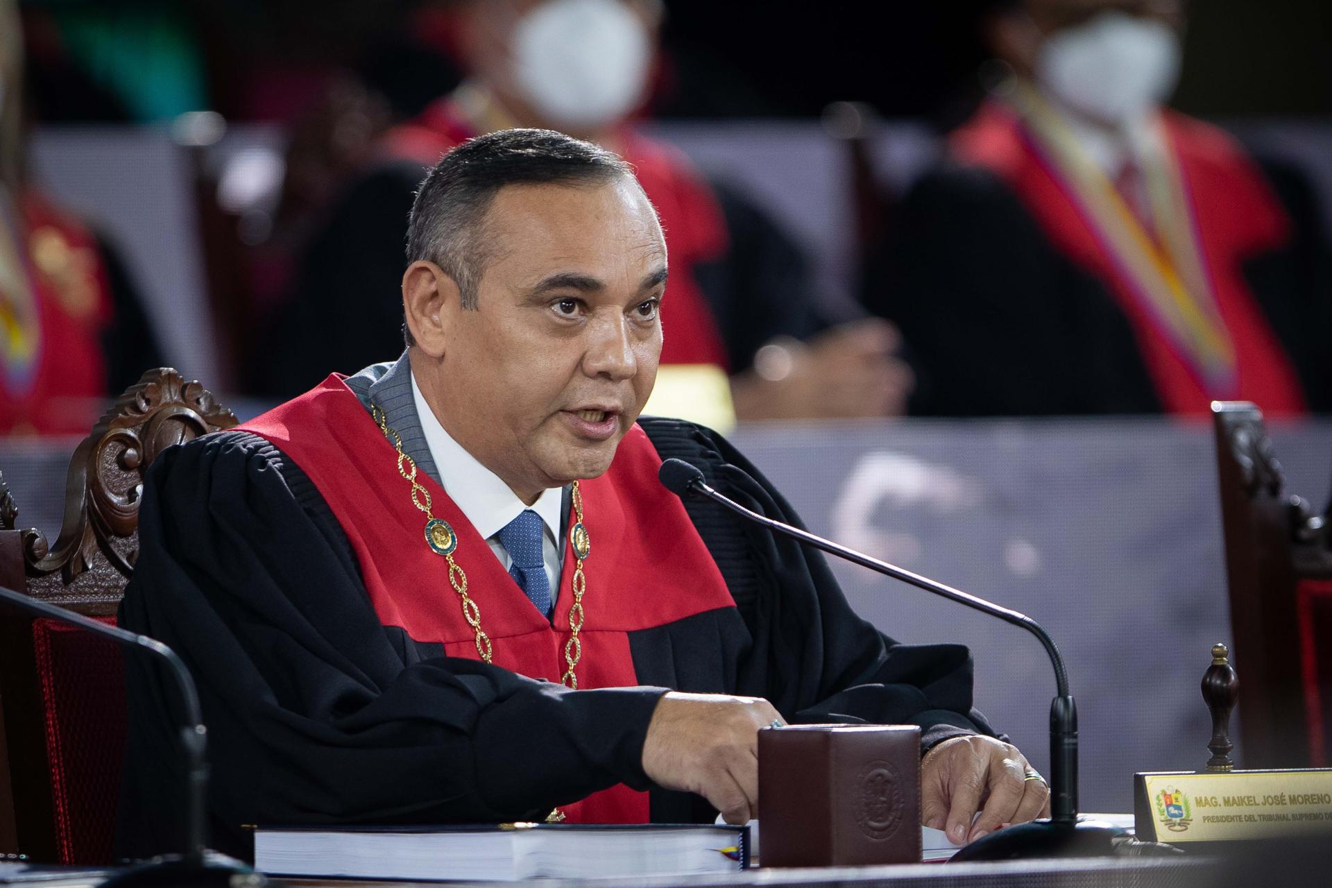 Imagen de archivo del expresidente del Tribunal Supremo de Justicia (TSJ) de Venezuela, Maikel Moreno. EFE/ RAYNER PEÑA R
