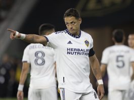 Javier "Chicharito" Hernández del Los Ángeles Galaxy. EFE/ARMANDO ARORIZO
