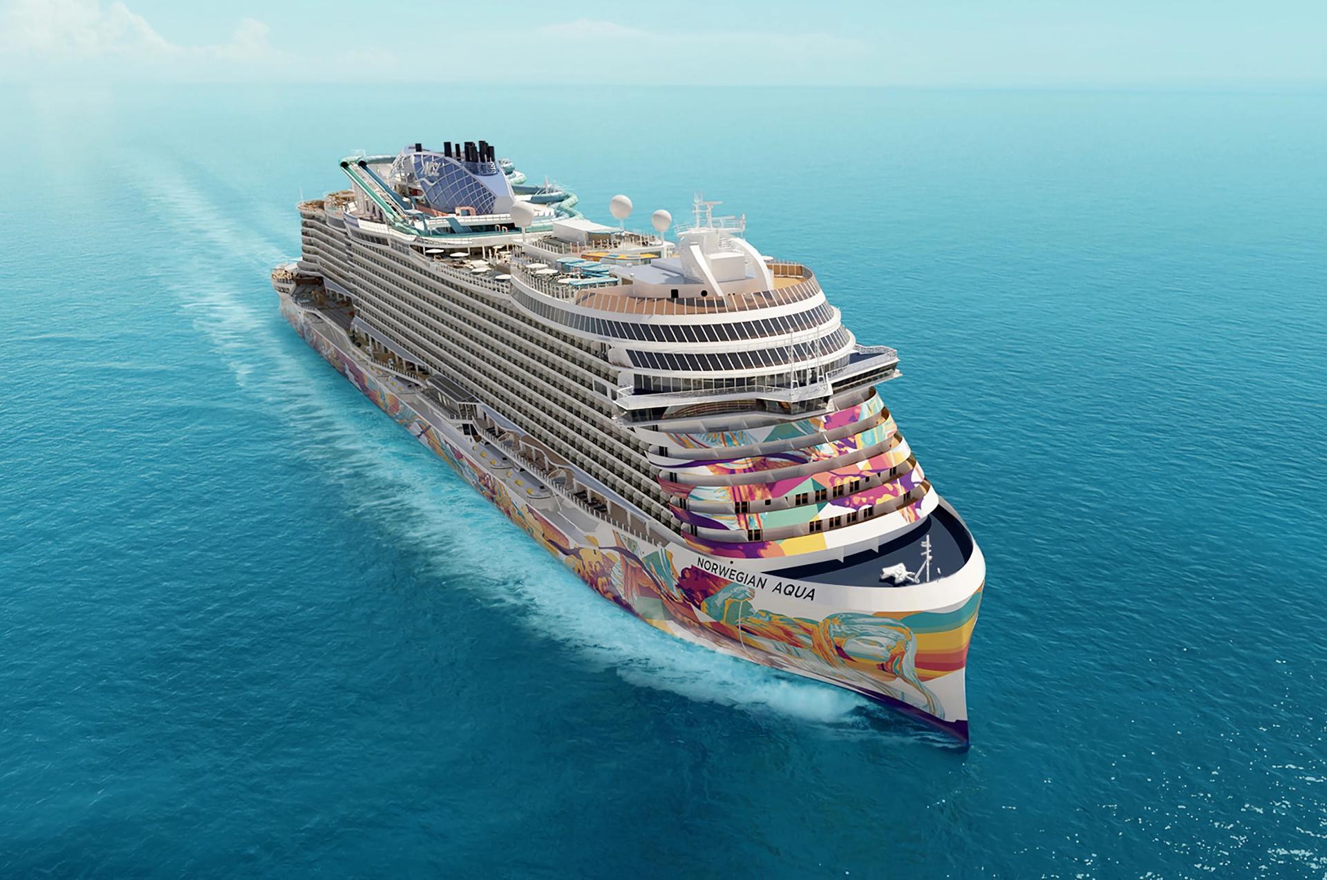Nuevo crucero Norwegian Aqua zarpará en 2025 de Florida al Caribe con un artístico diseño Fotografía cedida por Norwegian Cruise Line (NCL) donde se aprecia su nuevo crucero, el Norwegian Aqua, con 1.056 pies de eslora, 156.300 toneladas brutas y capacidad para 3.571 huéspedes en ocupación doble. EFE/NCL /SOLO USO EDITORIAL /NO VENTAS /SOLO DISPONIBLE PARA ILUSTRAR LA NOTICIA QUE ACOMPAÑA /CRÉDITO OBLIGATORIO