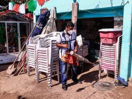 Alerta en el sur de México porque los casos de dengue se multiplican por 38 en Guerrero Trabajadores participan en una jornada de fumigación en zonas propensas a la proliferación de los mosquitos transmisores del dengue el 9 de marzo de 2024, en Acapulco (México). EFE/ David Guzmán