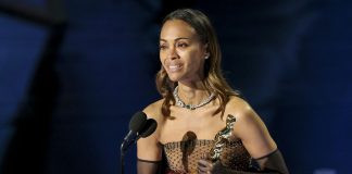Zoe Saldaña reivindica sus raíces latinoamericanas en su discurso como ganadora del Óscar La actriz estadounidense de origen dominicano Zoe Saldaña fue registrada este domingo, 2 de marzo, tras recibir el premio Óscar a mejor actriz de reparto por su papel en la película 'Emilia Pérez', durante la edición 97 de los afamados galardones del cine estadounidense, en el Teatro Dolby de Hollywood, en Los Ángeles (CA, EE.UU.). EFE/Allison Dinner