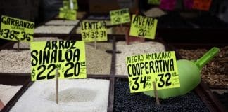 La inflación en México se eleva al 3,77 % en la primera quincena de enero Fotografía de archivo de un local de productos en la Central de Abastos en Ciudad de México (México). EFE/ José Méndez