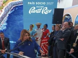 Puerto Rico y R.Dominicana se asocian para impulsar el Caribe en mercados internacionales La gobernadora de Puerto Rico, Jennifer González Colón, interviene en su estand de la Fitur 2026. Imagen de archivo. EFE/Jesús Lozano