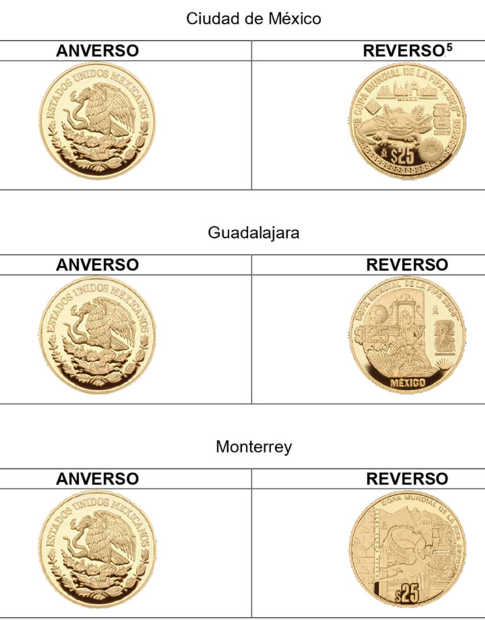 Fotografía cedida por el Banco de México que muestra monedas conmemorativas de la Copa Mundial de la FIFA 2026 este miércoles, en Ciudad de México (México). EFE/ Banco de México /SOLO USO EDITORIAL/ NO VENTAS/ SOLO DISPONIBLE PARA ILUSTRAR LA NOTICIA QUE ACOMPAÑA (CRÉDITO OBLIGATORIO)
