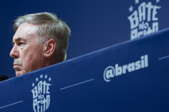 Imagen de archivo del seleccionador de Brasil, Carlo Ancelotti. EFE/Antonio Lacerda

