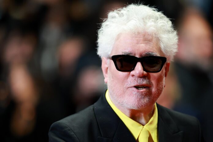 El director Pedro Almodóvar sale de la premiere de 