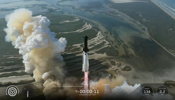 Captura de un video difundido por SpaceX del despegue de la nave Starship (V3) este viernes, desde Starbase, en el sur de Texas (EE.UU.). EFE/ @SpaceX /SOLO USO EDITORIAL/ SOLO DISPONIBLE PARA ILUSTRAR LA NOTICIA QUE ACOMPAÑA (CRÉDITO OBLIGATORIO)
