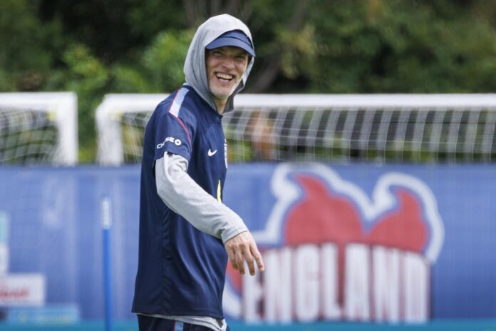 El seleccionador de Inglaterra, Thomas Tuchel, dirige una sesión de entrenamiento en Palm Beach Gardens, Florida. EFE/EPA/CRISTOBAL HERRERA-ULASHKEVICH
