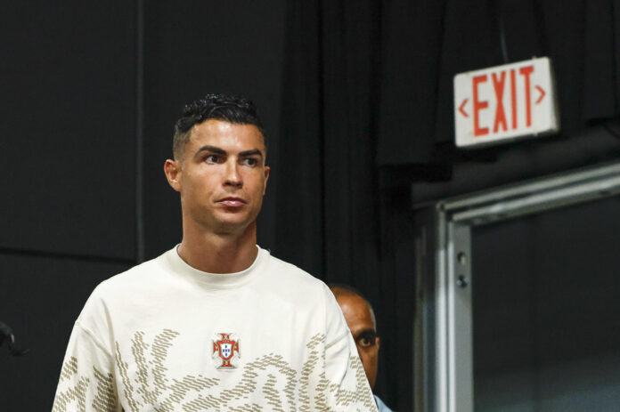 Cristiano Ronaldo, durante la rueda de prensa en Dallas. EFE/Mariscal

